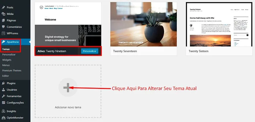 Como Criar Um Site WordPress – Guia Passo a Passo Para Iniciantes 18 Alterando Tema WordPress