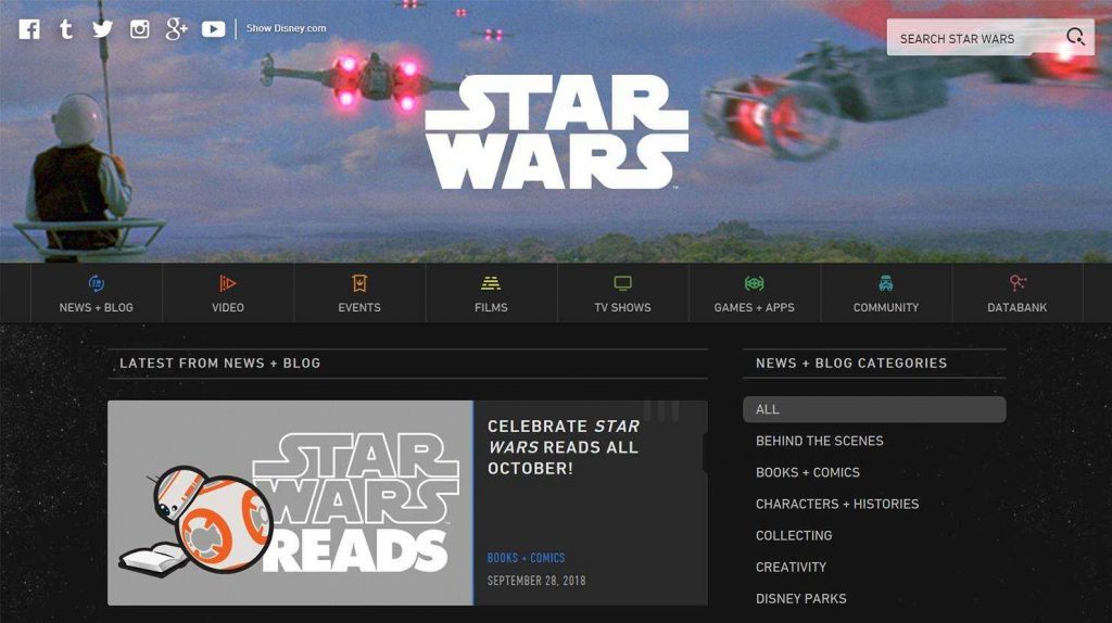 O blog oficial de Star Wars