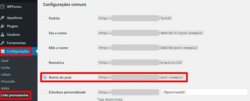 Como Criar Um Site WordPress – Guia Passo a Passo Para Iniciantes 22 Alterando a estrutura dos links permanentes