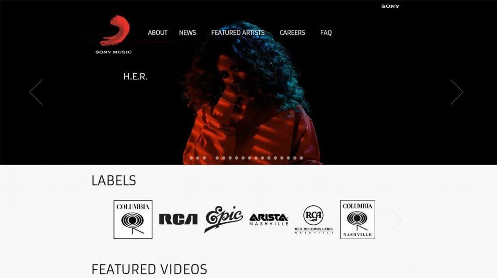10 Sites incríveis feitos com WordPress 5 Sony Music