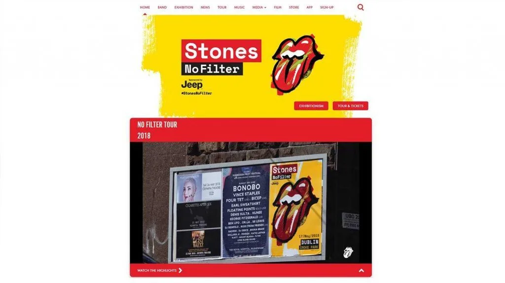 10 Sites incríveis feitos com WordPress 11 Os Rolling Stones