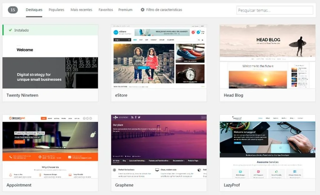 Como Criar Um Site WordPress – Guia Passo a Passo Para Iniciantes 19 Temas para WordPress